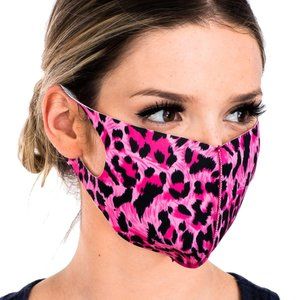 Pink Leopard Print Animal Print Reusable Face Mask